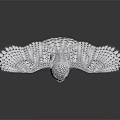 Snowy Owl With Outstretched Wings Standing On White Background In Realistic Pose