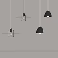 Modern Interior Design With Stylish Pendant Lights In Black White And Mesh Patterns 3d model
