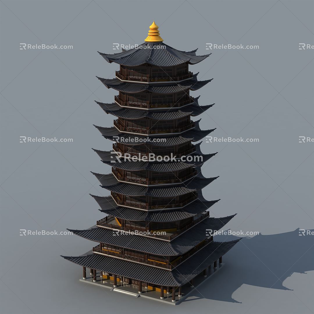 Chinese Pagoda Ancient Pagoda 3d model