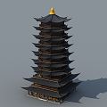 Chinese Pagoda Ancient Pagoda 3d model