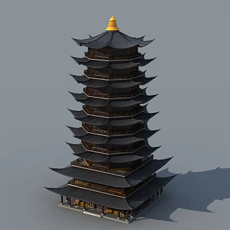 Chinese Pagoda Ancient Pagoda 3d model