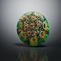 Natural Style Green Circular Decorative Ornament Set With Floral Pattern For Home Decoration