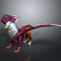 Mythical Flying Creature With Purple Wings White Head And Lion Body