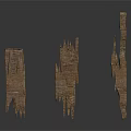 Decorative Wooden Scene Components With Irregular Shapes And Textured Surfaces