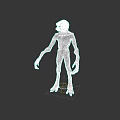 Alien Creature Character Featuring Elongated Limbs Textured Skin And Unique Head Design