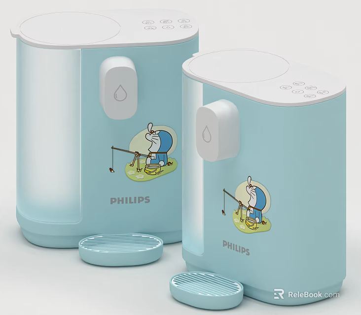 Philips Small Light Blue Kitchen Appliances With Cute Cartoon Fishing Design 3d model 