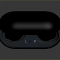 Black Wireless Earbuds Charging Case Open With Ergonomic Fit Design 3d model