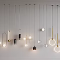 Modern Pendant Lights With Various Geometric Shapes And Metallic Finishes For Interior Decoration
