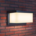 Modern Wall Lamps Mounted on Red Brick Wall with Black Frame and White Shade