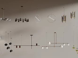Modern Minimalist Restaurant Chandelier Bar Chandelier Art Chandelier Combination 3d model