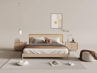 Silent Wind Double Bed Combination 3d model