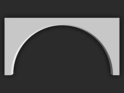 White Wall Surface With Curved Arch Design For Modern Interior Decor 3d model