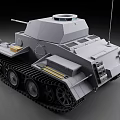 Gray Military Tank With Armored Turret Cannon Tracks And