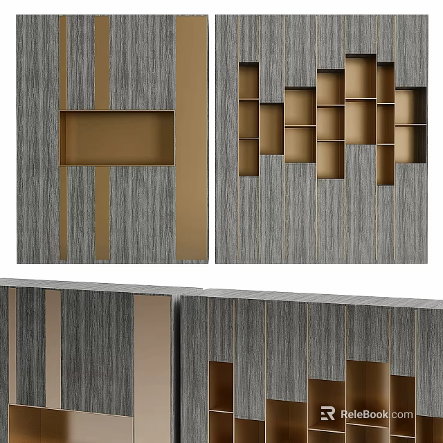 Modern Two Seater Sofa With Gray Wooden Texture And Gold Accent Design 3d model 