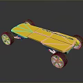 Stylish CARVER Yellow Four Wheel Scooter With Platform And Wheels