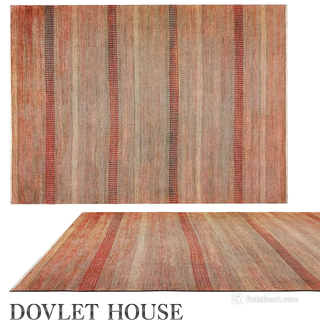 Woven Square Carpet Featuring Striped Pattern And Warm Earth Tones For Home Decor 3d model 