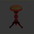 Elegant Single Chair with Green Cushion and Dark Wooden Carved Base