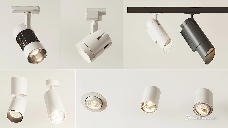 Modern Downlights and Spotlights with Various Styles for Home Interior Lighting 3d model 