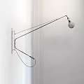 Modern Minimalist Wall Lamp with Adjustable Black Metal Arm and Spiral Bulb