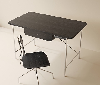 Desk and Chair Combination Desk 3d model