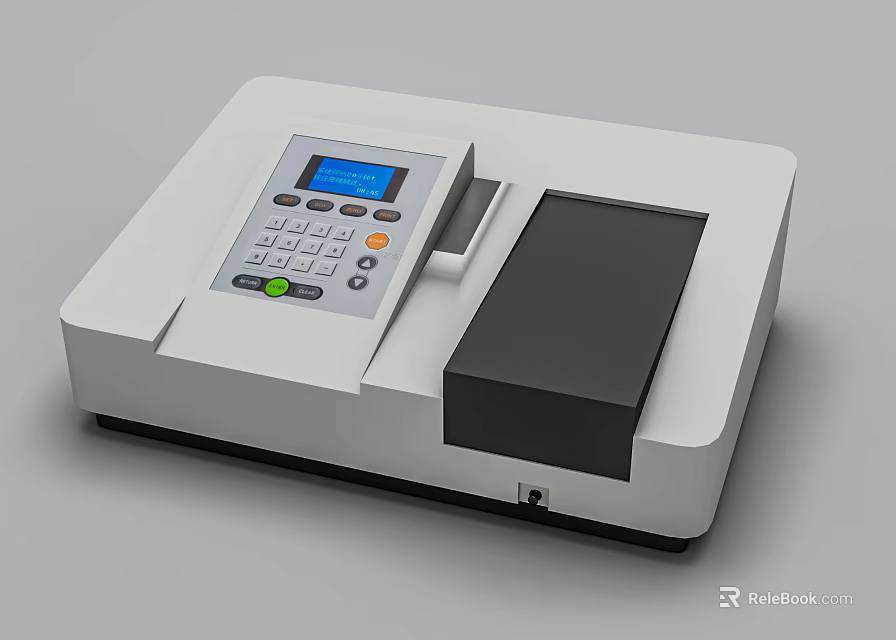 Professional Commercial Equipment with Digital Display Control Panel and Black Sample Compartment in White Body 3d model 