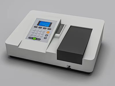 Professional Commercial Equipment with Digital Display Control Panel and Black Sample Compartment in White Body 3d model