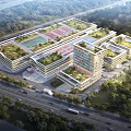 Modern Industrial Factory Complex With Multiple Buildings Green Roofs And Tree Surrounded Premises