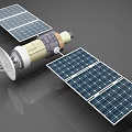 Advanced Satellite With Solar Panels Antenna And Main Structure Design 3d model