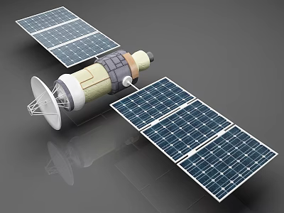 Advanced Satellite With Solar Panels Antenna And Main Structure Design 3d model
