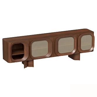 Antique TV Cabinet Low Cabinet 3d model