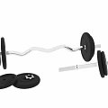 High Quality Durable Sports Equipment Dumbbell With Metal Bar And Black Weight Plates