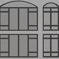 Modern window Rectangular window Arc window 3d model
