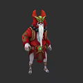 Mystical Elder Character In Red Robe With Long White Beard And Green Accents