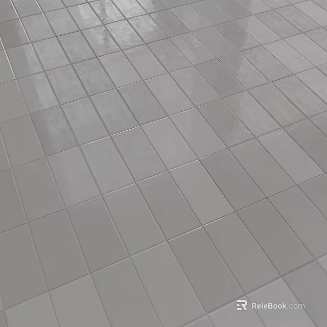 Gray Square Floor Tiles for Modern Interior with Smooth Surface and Grid Layout Design 3d model 