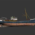 Vintage Ship 3D Model With Rusty Hull And Details 3d model