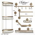 Brass Bathroom Accessories Set With Shelves Towel Bars Hooks And Grab Bars