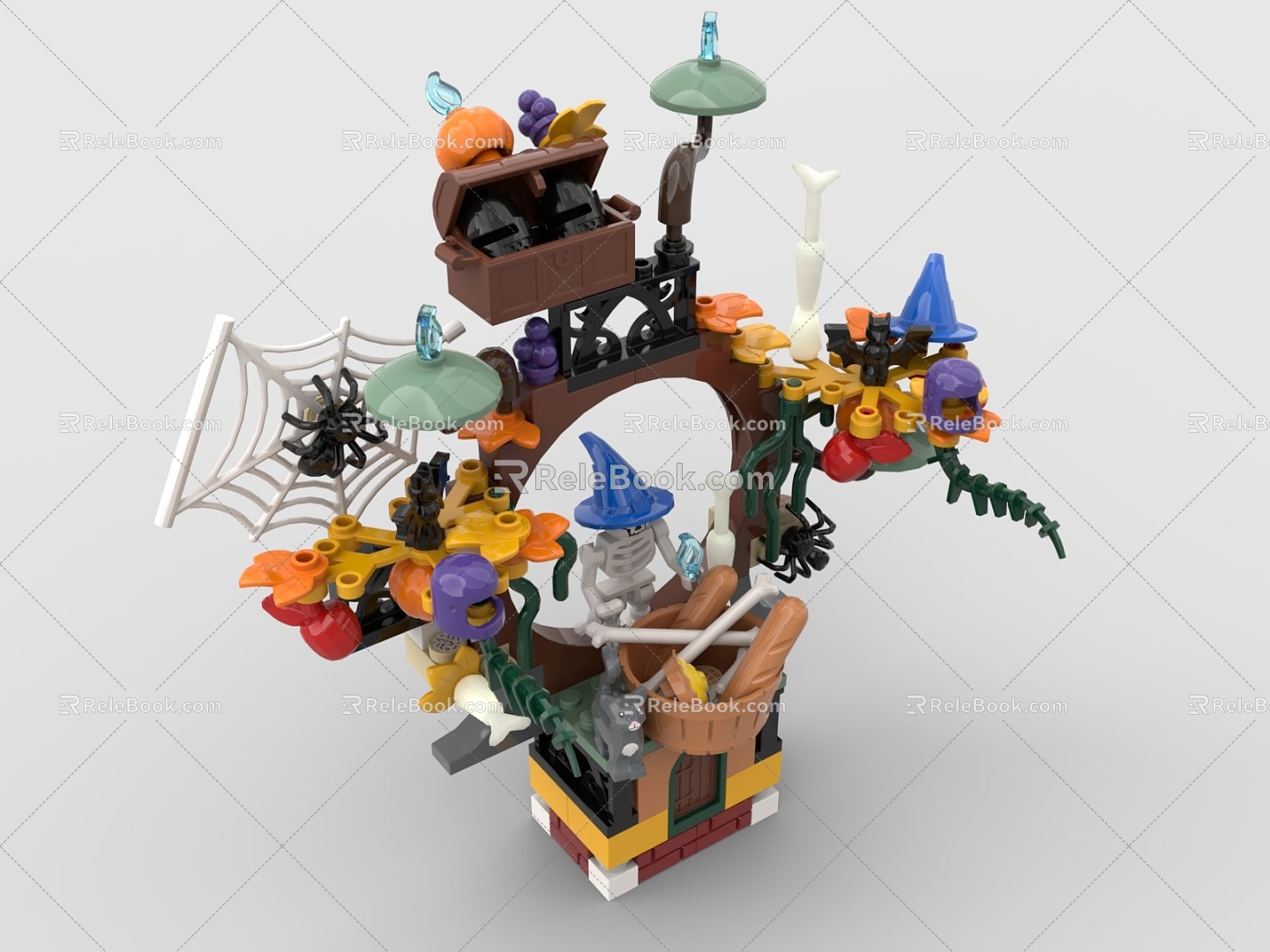 Lego LEGO Toy Halloween Skull Spider Spider Web Ghost Festival 3d model