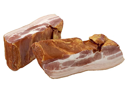 Fresh Cured Bacon Slabs With Pink Meat And White Fat Layers 3d model