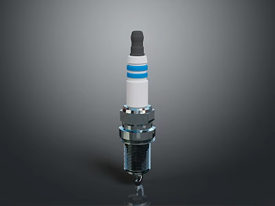 High Quality Spark Plug With Black Top Blue Stripe And Metal Thread For Household Use 3d model