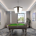 Billiards Room Billiards Hall Chess Room 3d model