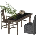 Wind desk and chair combination 3d model