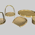 Handcrafted Bamboo Woven Baskets In Various Shapes For Storage And Decor