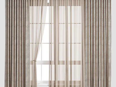 Fabric Curtain Gauze Curtain Rolling Curtain Roman Curtain 3d model