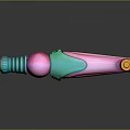 Vibrant Toy Weapon With Turquoise Pink Orange Rounded Components And Modern Design 3d model