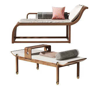 New Chinese Style Bed End Stool 3d model