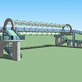 Modern Bridge Design With Glass Roof Multiple Curved Walkways And Structure