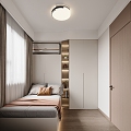 Tatami Bedroom Tatami Wardrobe Open Lattice Wall Mounted Air Conditioning Ceiling Light Single Door 3d model