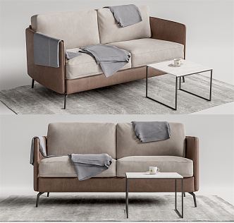 Modern double sofa 3d model