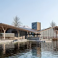 Modern Post Station Public Building Visitor Center Building Exhibition Hall Small Public Building Cafe Building Post Station Building 3d model