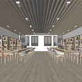 Modern Reading Room Library Reading Room 3d model